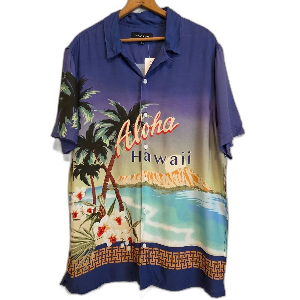 NWT PacSun Hawaiian Camp Shirt Aloha Hawaii Beach Island Resort Vacation Men's M